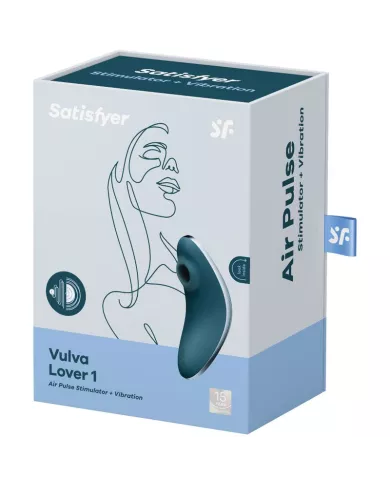 SATISFYER - VULVA LOVER 1 STIMULATEUR ET VIBRATEUR AIR PULSE BLEU