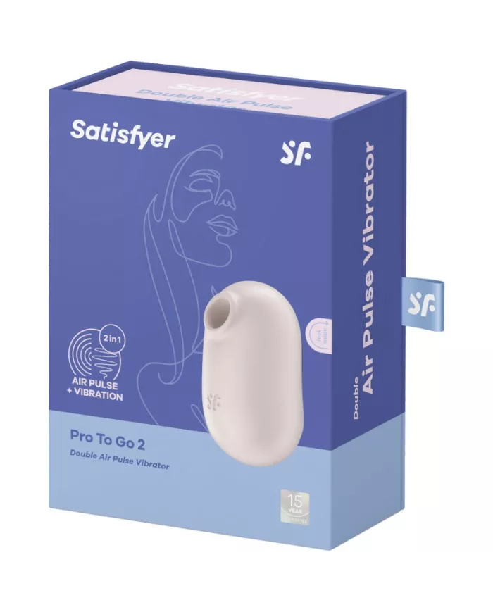SATISFYER - STIMULATEUR ET VIBRATEUR DOUBLE AIR PULSE PRO TO GO 2 BEIGE SATISFYER - STIMULATEUR ET VIBRATEUR DOUBLE AIR PULSE PRO TO GO 2 BEIGE