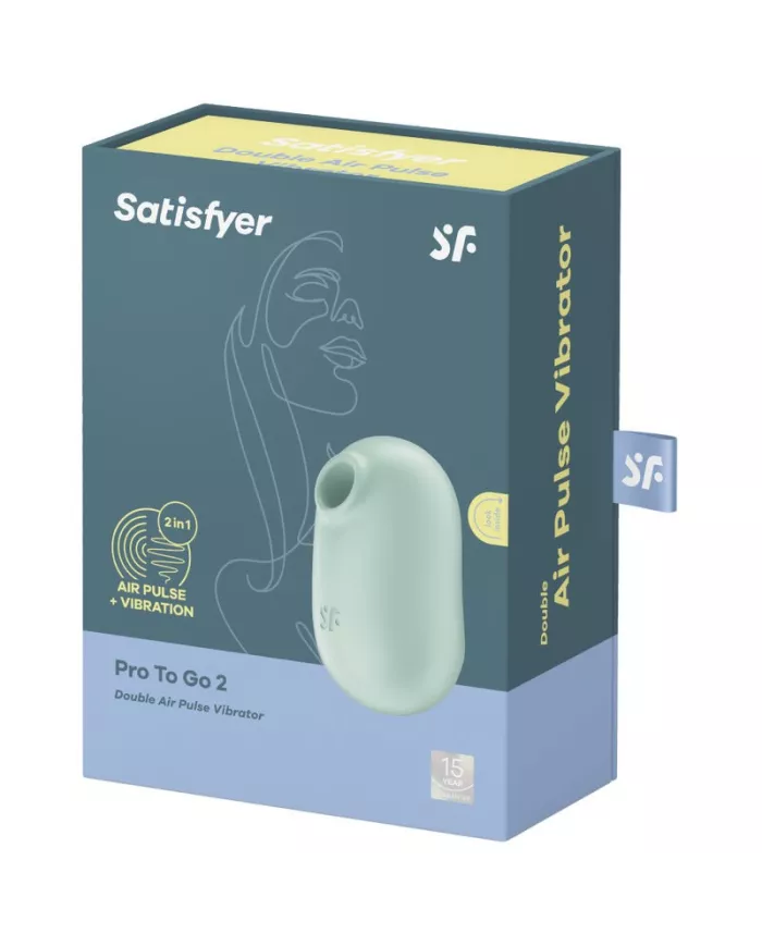 SATISFYER - STIMULATEUR ET VIBRATEUR DOUBLE AIR PULSE PRO TO GO 2 VERT SATISFYER - STIMULATEUR ET VIBRATEUR DOUBLE AIR PULSE PRO TO GO 2 VERT