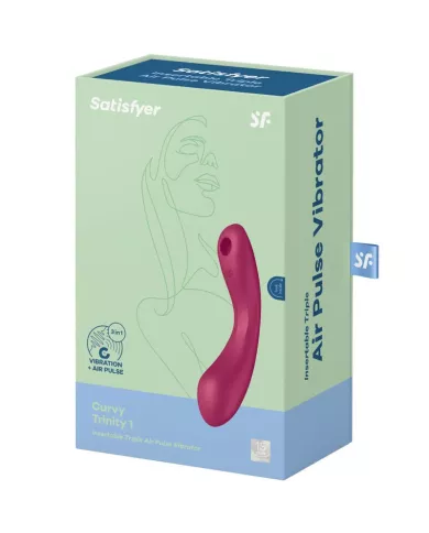 SATISFYER - CURVE TRINITY 1 AIR PULSE VIBRATION ROUGE