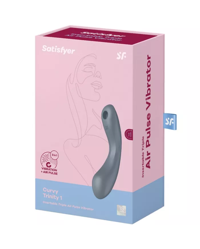SATISFYER - CURVE TRINITY 1 AIR PULSE VIBRATION GRIS SATISFYER - CURVE TRINITY 1 AIR PULSE VIBRATION GRIS