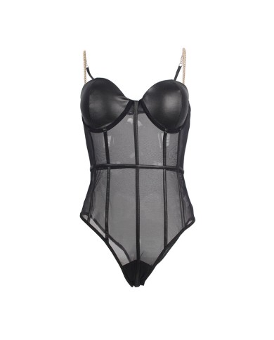 SUBBLIME - BODY NOIR BRETELLES CHAÎNE S/M