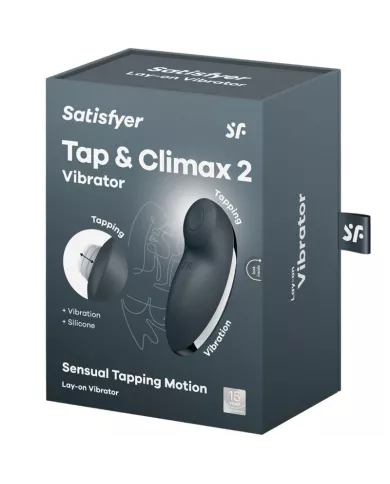 SATISFYER - TAP & CLIMAX 2 VIBRATEUR & STIMULATEUR GRIS SATISFYER - TAP & CLIMAX 2 VIBRATEUR & STIMULATEUR GRIS