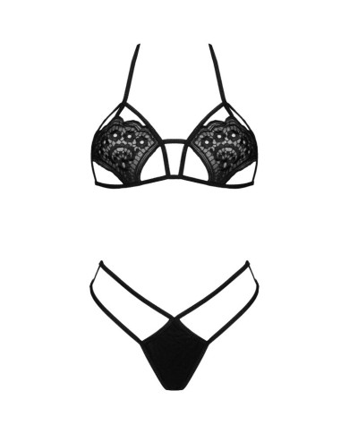 LIVCO CORSETTI FASHION - SOUTIEN-GORGE + STRING JIMENA LC 20216 NOIR TAILLE UNIQUE