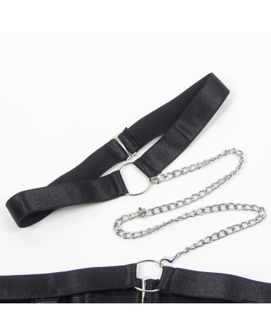 SUBBLIME - 954390 BODY SEXY AVEC PORTE-JARRETELLES NOIR L/XL