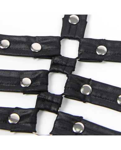 SUBBLIME - 954413 BODY BONDAGE EN CUIR NOIR L/XL