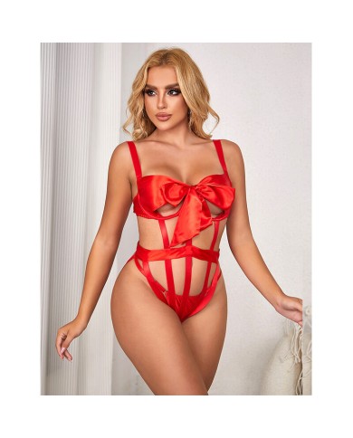 SUBBLIME - 954468 BODY SEXY AJOURÉ AVEC NOEUD ROUGE S/M