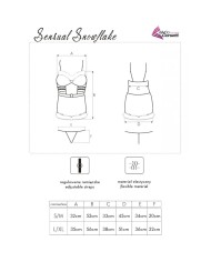 LIVCO CORSETTI FASHION - SENSUAL SNOWFLAKE LC 90603 CHEMISE DE NOËL + STRING + BANDEAU S/M