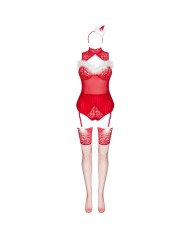 LIVCO CORSETTI FASHION - LIMPID SNOWFLAKES LC 90604 BODY + BAS + BANDEAU DE NOËL S/M