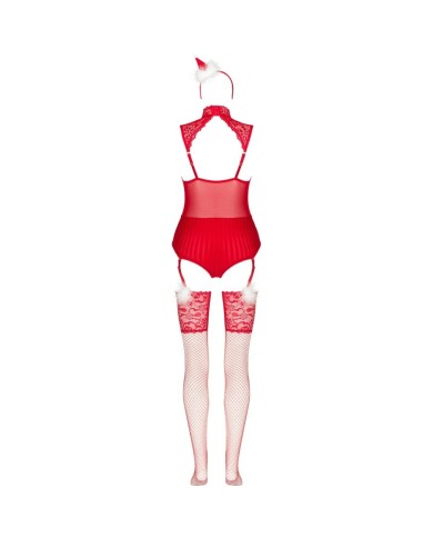LIVCO CORSETTI FASHION - LIMPID SNOWFLAKES LC 90604 BODY + BAS + BANDEAU DE NOËL S/M