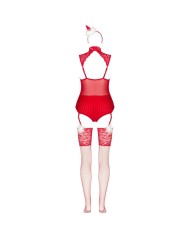 LIVCO CORSETTI FASHION - LIMPID SNOWFLAKES LC 90604 BODY + BAS + BANDEAU DE NOËL S/M