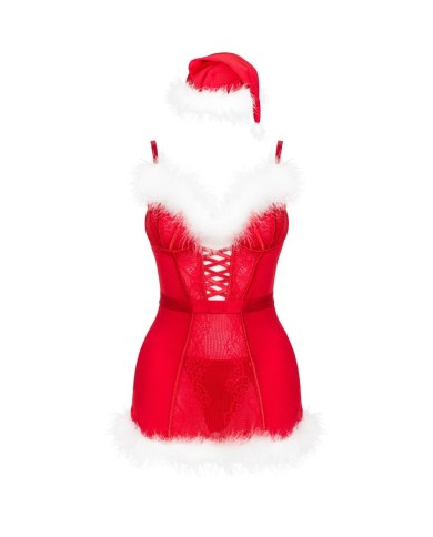 LIVCO CORSETTI FASHION - AGETHE LC 90607 CHEMISE + STRING + BONNET DE NOËL L/XL