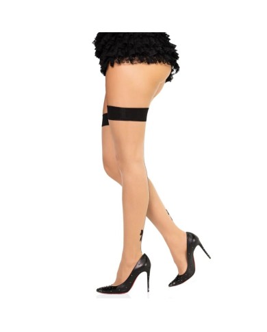 LEG AVENUE - 1963 BAS EN SPANDEX À COUTURE ARRIÈRE NOIRS - TAILLE UNIQUE