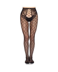 LEG AVENUE - 1966 COLLANTS RÉSILLE AVEC CULOTTE SANS ENTREJAMBE NOIR - TAILLE UNIQUE