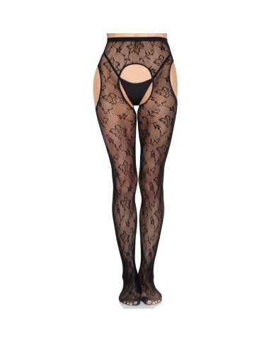 LEG AVENUE - 1967 COLLANTS RÉSILLE BLOOM NOIRS - TAILLE UNIQUE