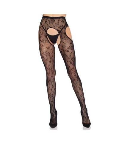LEG AVENUE - 1967 COLLANTS RÉSILLE BLOOM NOIRS - TAILLE UNIQUE