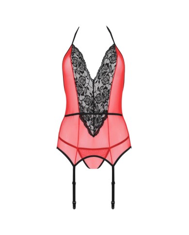 PASSION - PEONIA CORSET LIGNE ÉROTIQUE ROUGE S/M