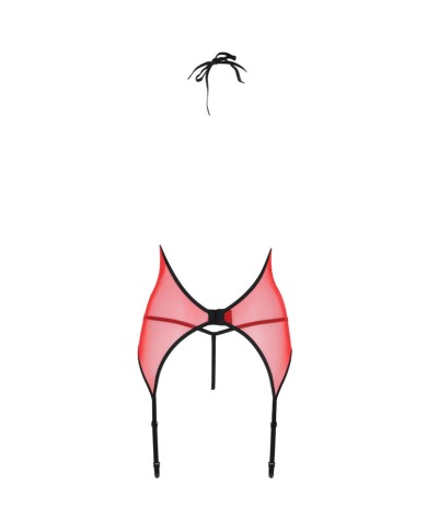 PASSION - PEONIA CORSET LIGNE ÉROTIQUE ROUGE S/M