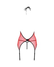 PASSION - PEONIA CORSET LIGNE ÉROTIQUE ROUGE S/M
