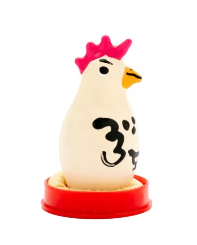 CONDOMERIE - PRÉSERVATIFS FANTAISIE PEINTS À LA MAIN COQ COCKY