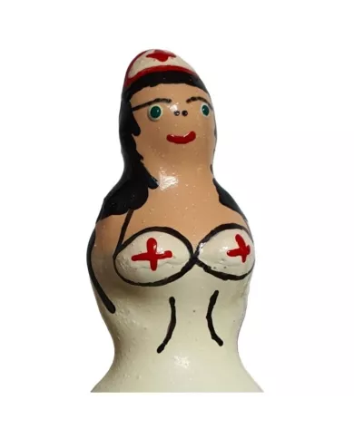 CONDOMERIE - PRÉSERVATIFS FANTAISIE PEINTS À LA MAIN INFIRMIÈRE NOIR