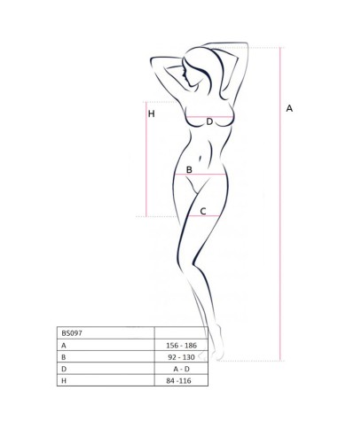 PASSION - BS097 BODYSTOCKING NOIR TAILLE UNIQUE