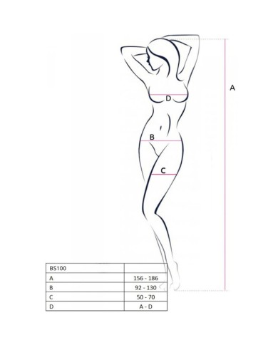 PASSION - BODYSTOCKING BS100 NOIR TAILLE UNIQUE