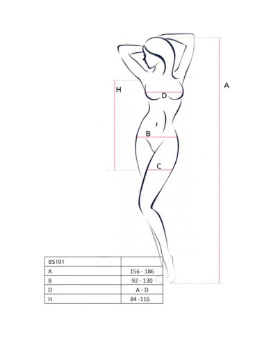 PASSION - BS101 BODYSTOCKING NOIR TAILLE UNIQUE