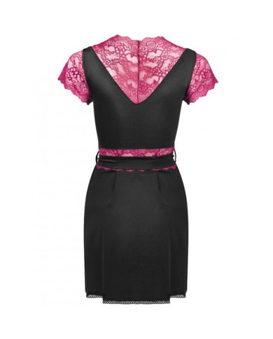 LIVCO CORSETTI FASHION - ROBE DE CHAMBRE + CULOTTE KUMIKO LC 90428 NOIR S/M