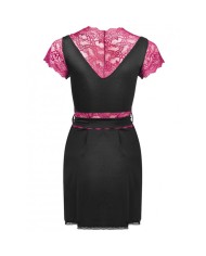 LIVCO CORSETTI FASHION - ROBE DE CHAMBRE + CULOTTE KUMIKO LC 90428 NOIR S/M