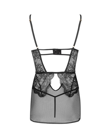 LIVCO CORSETTI FASHION - BARIRIN LC 90633 CHEMISE + CULOTTE NOIR L/XL