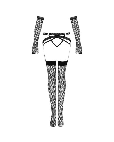 LIVCO CORSETTI FASHION - ENSEMBLE NEMALIA JARRETIÈRE + BAS + GANTS NOIR