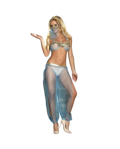 SUBBLIME - ENSEMBLE LINGERIE BLEU STYLE INDIEN S/M