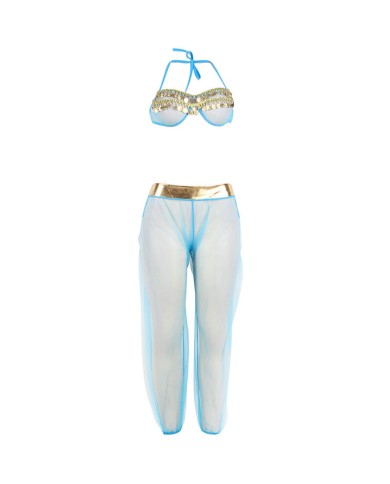 SUBBLIME - ENSEMBLE LINGERIE BLEU STYLE INDIEN S/M