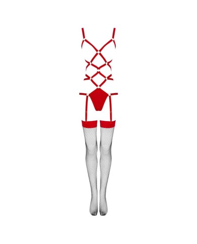 LIVCO CORSETTI FASHION - THIARA LC 20213 ENSEMBLE CORPS + BAS ROUGE S/M