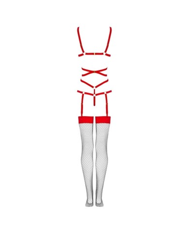 LIVCO CORSETTI FASHION - THIARA LC 20213 ENSEMBLE CORPS + BAS ROUGE S/M