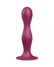 SATISFYER - GODE EN SILICONE DOUBLE BALL-R GRENAT