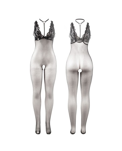 SUBBLIME - 951993 BODYSTOCKING RÉSILLE TRANSPARENTE NOIRE SANS FOURRURE TAILLE UNIQUE