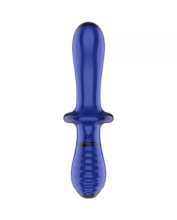 SATISFYER - GODE DOUBLE CRISTAL BLEU