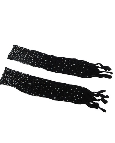 SUBBLIME - 952174 BODYSTOCKING RESILLE AVEC GANTS ET DIAMANTS NOIR TAILLE UNIQUE