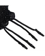 SUBBLIME - 952174 BODYSTOCKING RESILLE AVEC GANTS ET DIAMANTS NOIR TAILLE UNIQUE