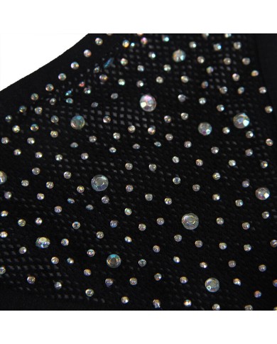 SUBBLIME - 952174 BODYSTOCKING RESILLE AVEC GANTS ET DIAMANTS NOIR TAILLE UNIQUE