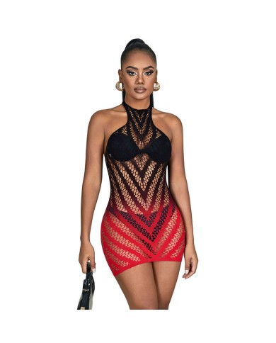 SUBBLIME - 952242 ROBE RÉSILLE ÉLASTIQUE DÉGRADÉ ROUGE ET NOIR TAILLE UNIQUE