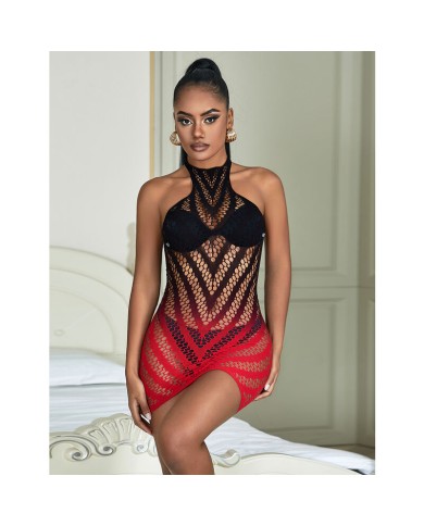 SUBBLIME - 952242 ROBE RÉSILLE ÉLASTIQUE DÉGRADÉ ROUGE ET NOIR TAILLE UNIQUE