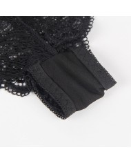 SUBBLIME - 953911 CHEMISIER DE NUIT EN SOIE ET DENTELLE + CULOTTE NOIRE S/M