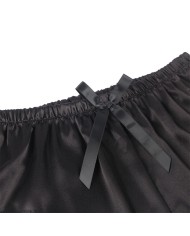 SUBBLIME - 953942 CHEMISE DE NUIT DÉCONTRACTÉE EN SOIE + PANTALON EN DENTELLE NOIR L/XL