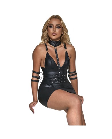 SUBBLIME - 954406 ROBE BONDAGE EN CUIR NOIR S/M