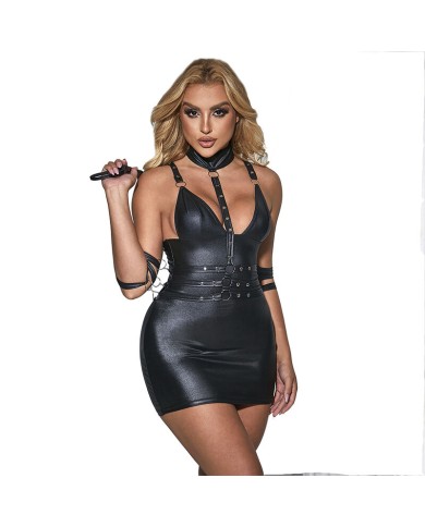 SUBBLIME - 954406 ROBE BONDAGE EN CUIR NOIR S/M