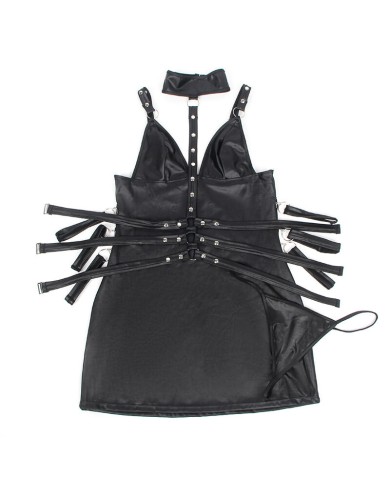 SUBBLIME - 954406 ROBE BONDAGE EN CUIR NOIR S/M