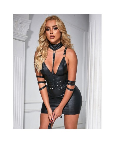 SUBBLIME - 954406 ROBE BONDAGE EN CUIR NOIR S/M